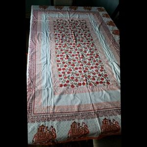 NWOT hand block printed table cover with napkins